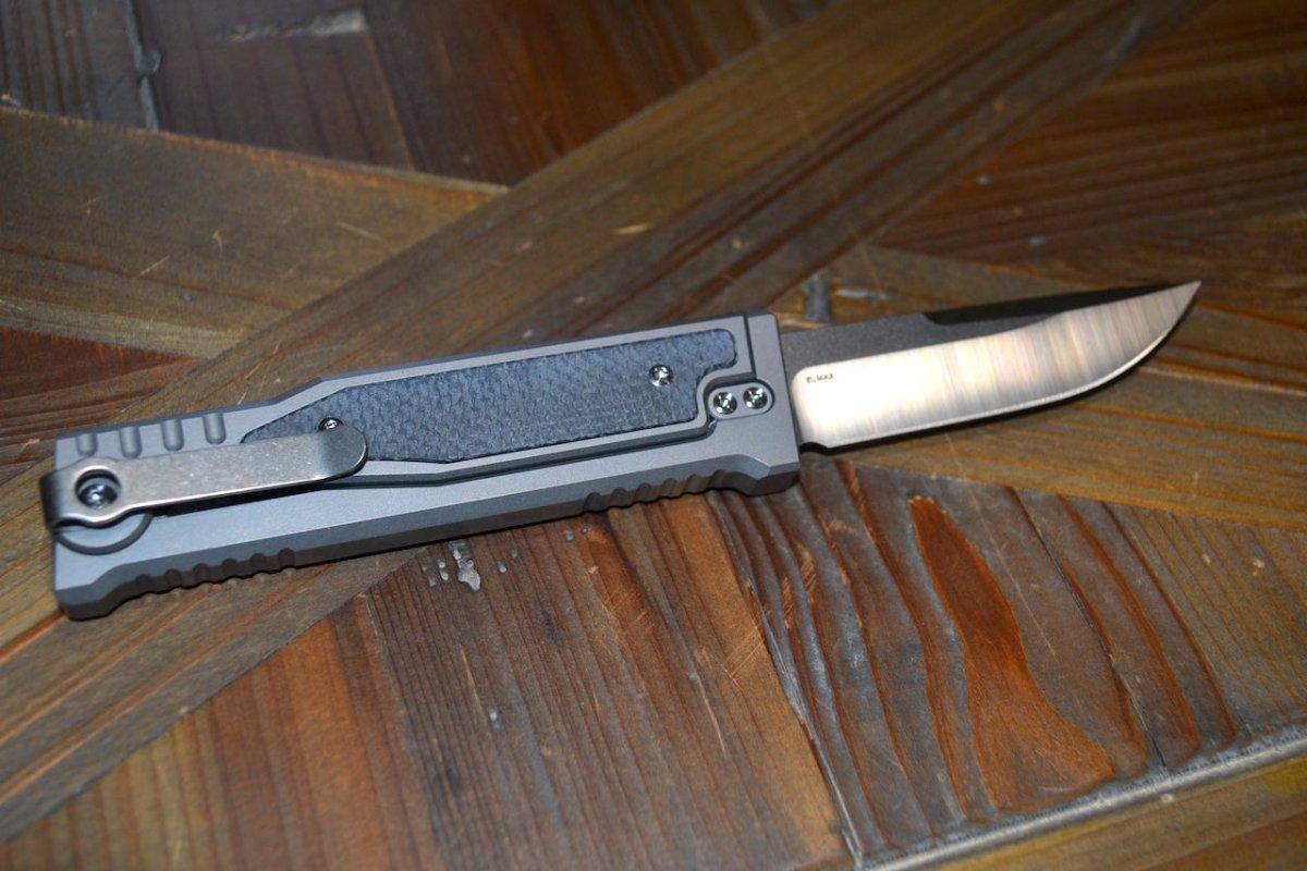 REATE EXO-M OTF GRAVITY KNIFE TITANIUM/BLACK MICARTA 2.95" DROP POINT SATIN - NORTH RIVER OUTDOORS