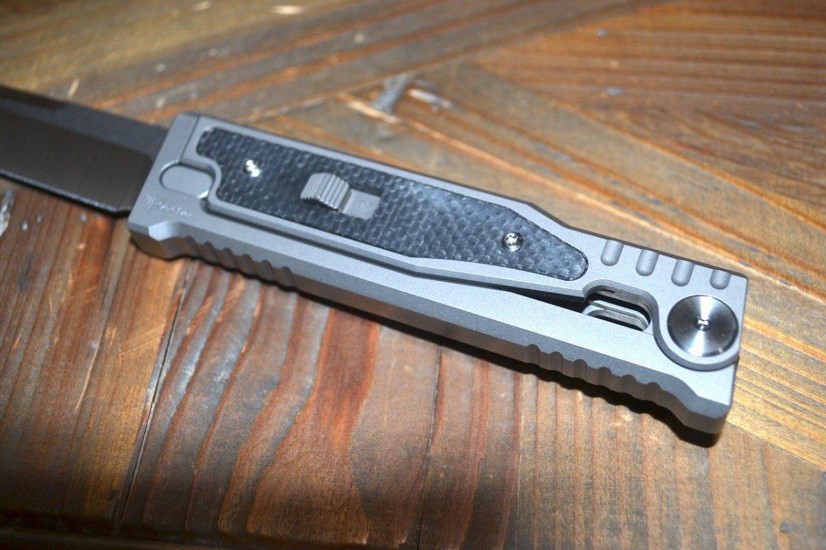 REATE EXO-M OTF GRAVITY KNIFE TITANIUM/BLACK MICARTA 2.95" DROP POINT SATIN - NORTH RIVER OUTDOORS