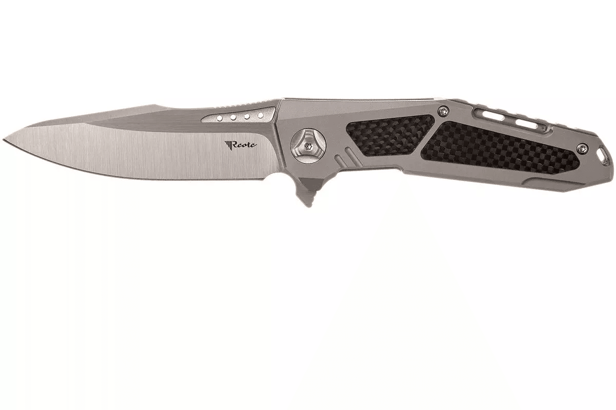 Reate Knives K-3 Flipper 3.875" CTS-204P Drop Point Blade Titanium Carbon Fiber Inlays - NORTH RIVER OUTDOORS