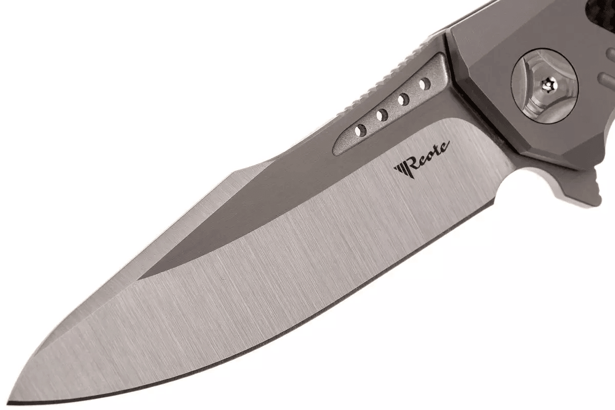 Reate Knives K-3 Flipper 3.875" CTS-204P Drop Point Blade Titanium Carbon Fiber Inlays - NORTH RIVER OUTDOORS
