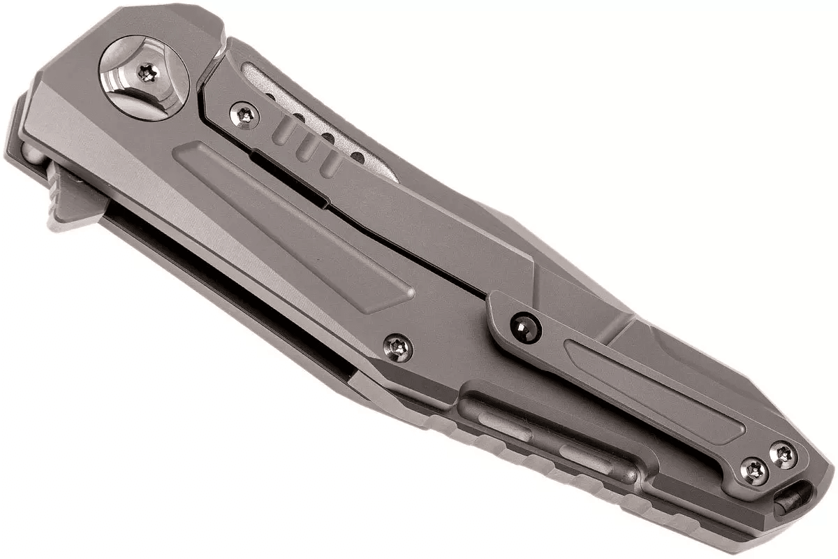 Reate Knives K-3 Flipper 3.875" CTS-204P Drop Point Blade Titanium Carbon Fiber Inlays - NORTH RIVER OUTDOORS
