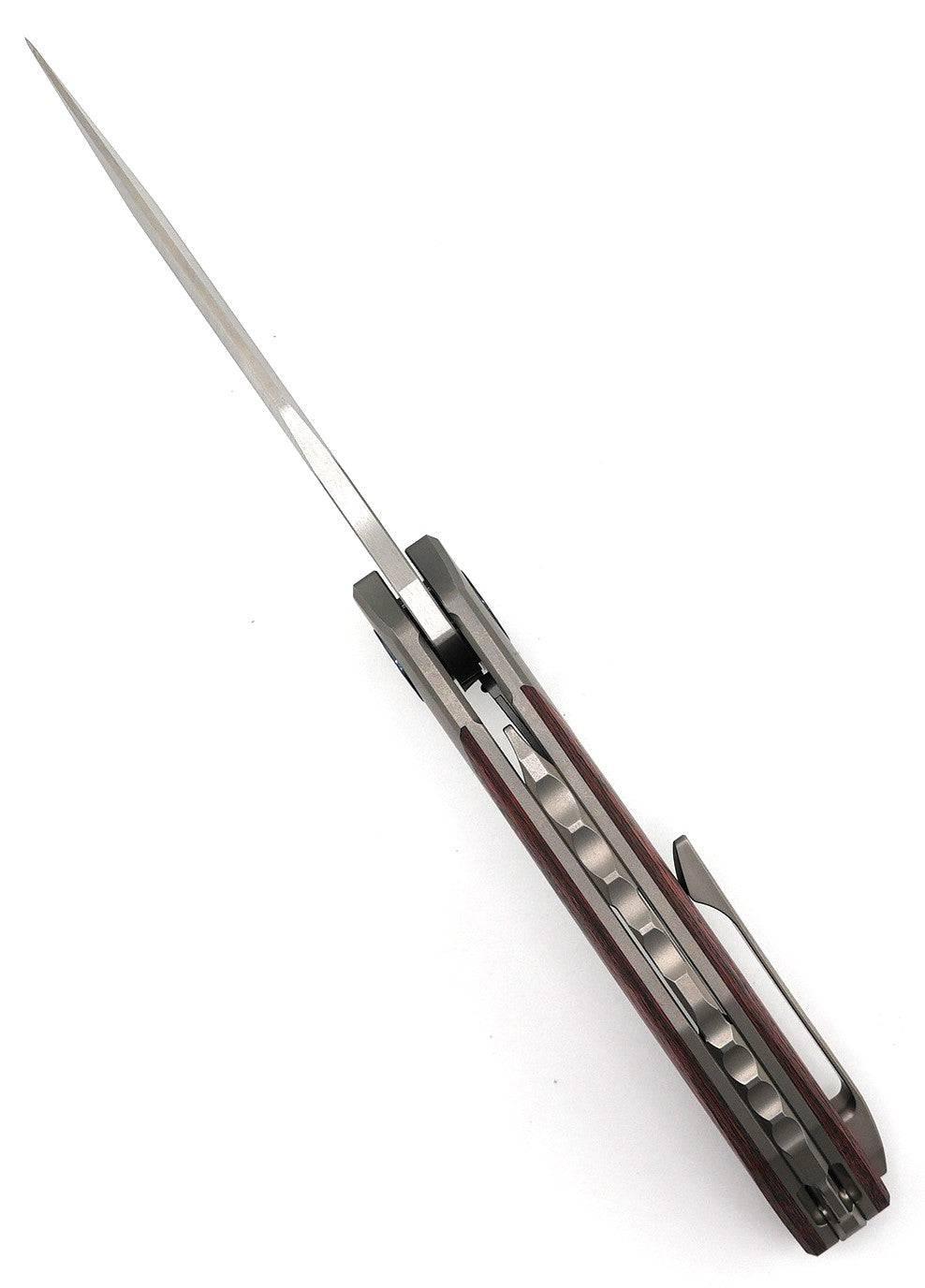 Reate Knives Tiger Liner Lock Flipper 3.75" M390 Satin Compound Recurve Tanto Blade, Lava Flow FatCarbon Handles - NORTH RIVER OUTDOORS