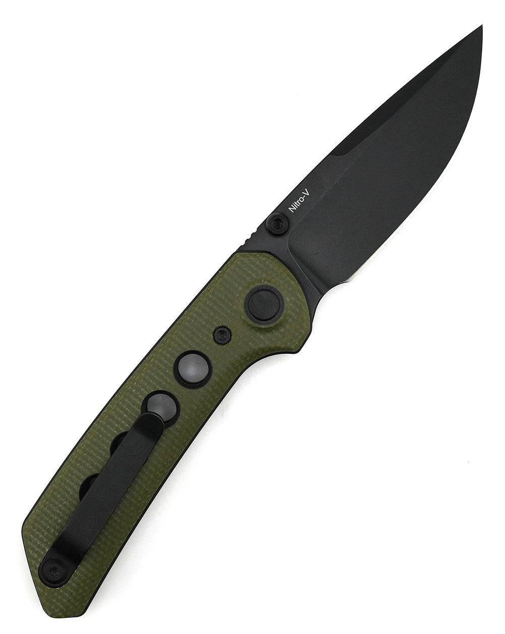 Reate PL-XT Green Micarta - Nitro-V - Black PVD - Black G10 Inlay - NORTH RIVER OUTDOORS
