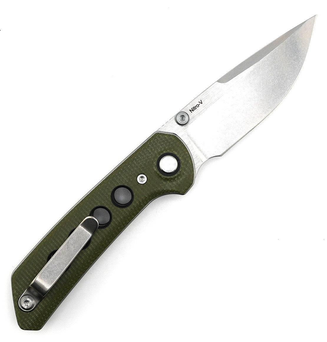 Reate PL-XT Green Micarta - Nitro-V - Stonewashed - Black G10 Inlay - NORTH RIVER OUTDOORS