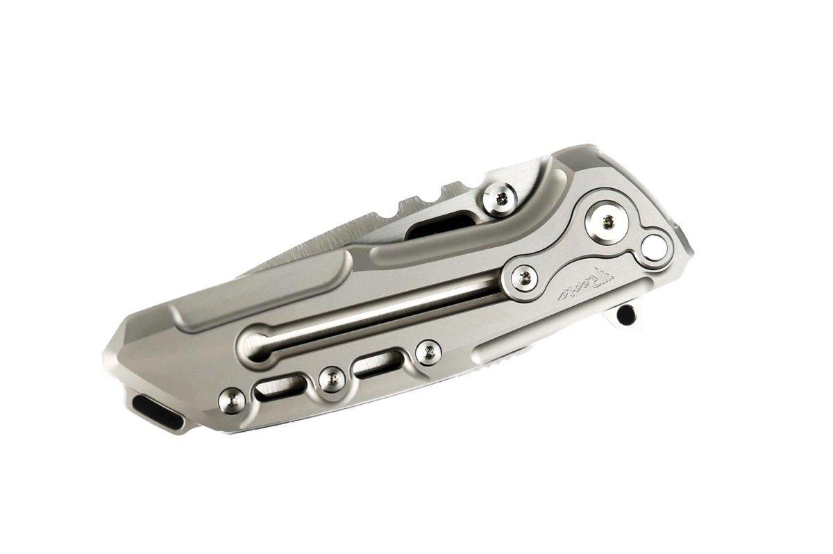 Reate T1000 Flipper Knife 3.8" CPM-3V Satin Compound Tanto Milled Titanium Handles - NORTH RIVER OUTDOORS