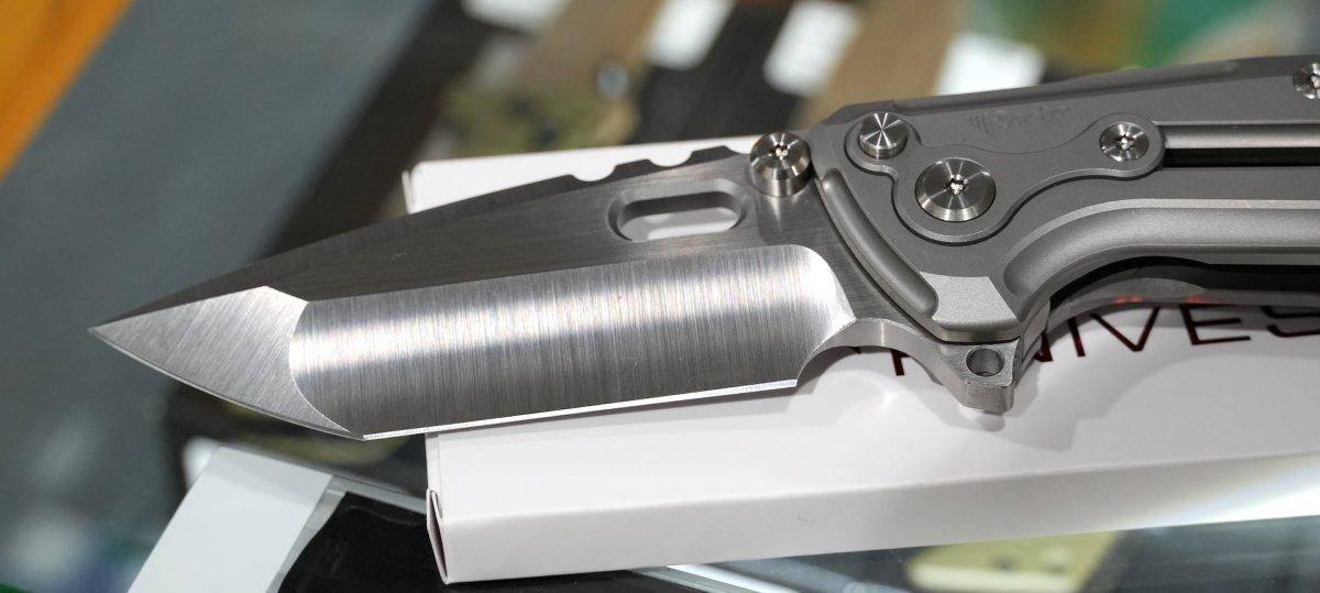 Reate T1000 Flipper Knife 3.8" CPM-3V Satin Compound Tanto Milled Titanium Handles - NORTH RIVER OUTDOORS