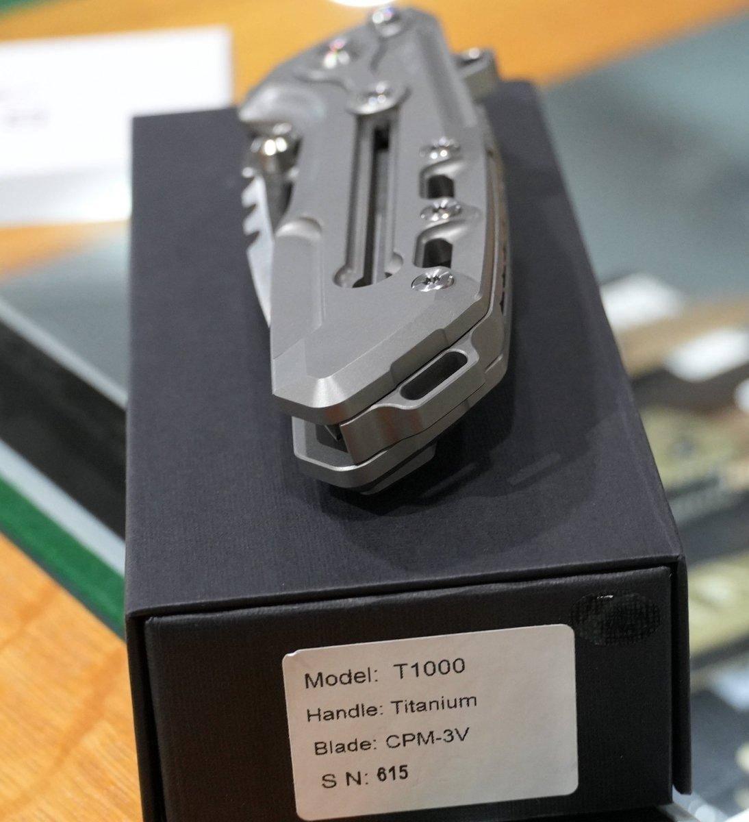 Reate T1000 Flipper Knife 3.8" CPM-3V Satin Compound Tanto Milled Titanium Handles - NORTH RIVER OUTDOORS