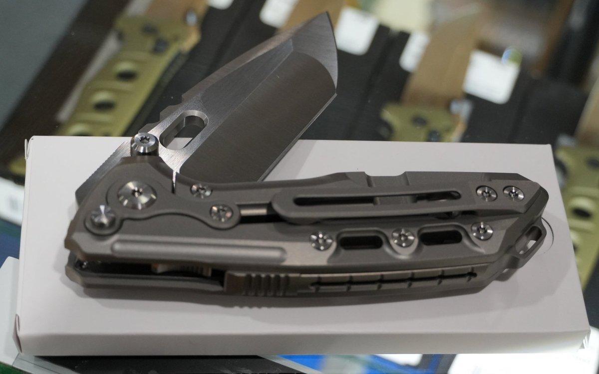 Reate T1000 Flipper Knife 3.8" CPM-3V Satin Compound Tanto Milled Titanium Handles - NORTH RIVER OUTDOORS