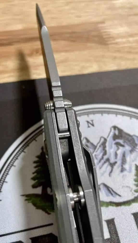 Hinderer Eklipse Harpoon Spanto Knife Working Finish Blue/Translucent Green G10 3.5" - NORTH RIVER OUTDOORS