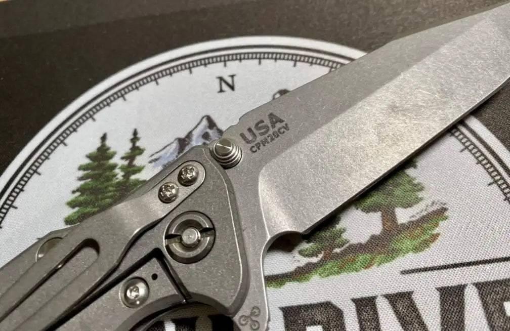 Hinderer Eklipse Harpoon Spanto Knife Working Finish Blue/Translucent Green G10 3.5" - NORTH RIVER OUTDOORS