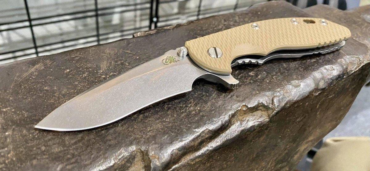 Hinderer XM-18 3.5″ Recurve Stonewash FDE G10 - NORTH RIVER OUTDOORS
