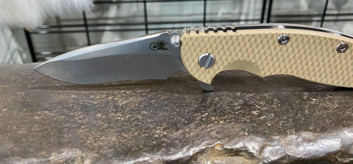 Hinderer XM-18 3.5″ Recurve Stonewash FDE G10 - NORTH RIVER OUTDOORS