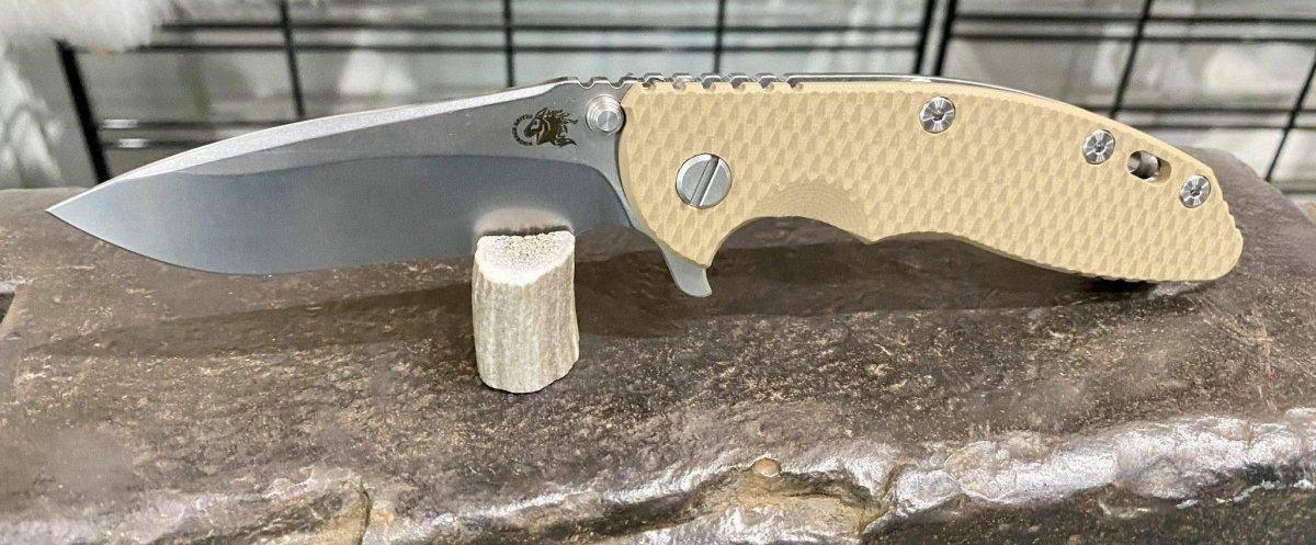 Hinderer XM-18 3.5″ Recurve Stonewash FDE G10 - NORTH RIVER OUTDOORS