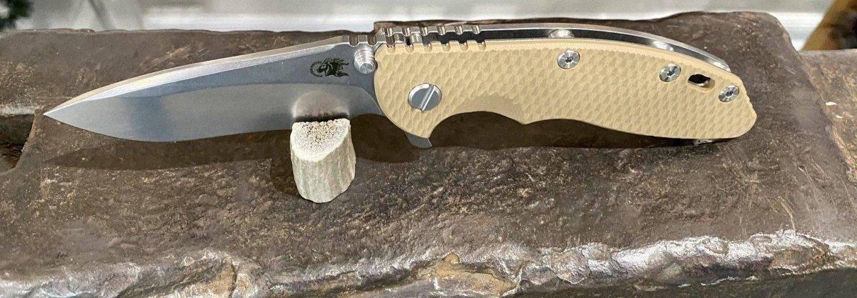 Hinderer XM-18 3.5″ Recurve Stonewash FDE G10 - NORTH RIVER OUTDOORS