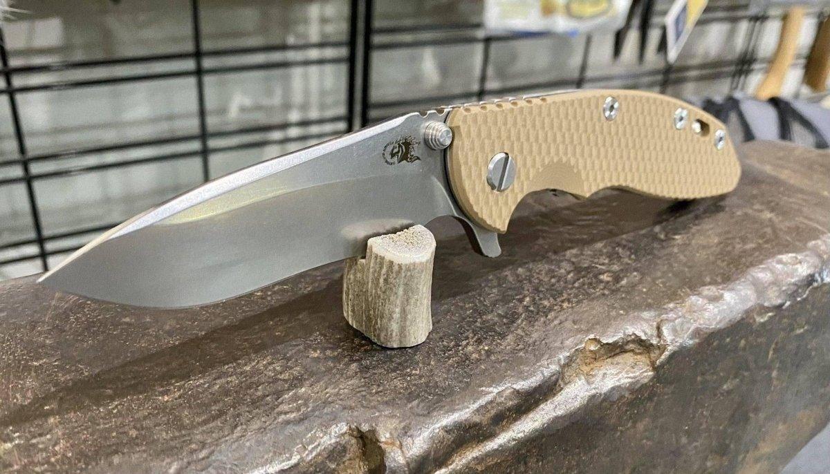 Hinderer XM-18 3.5″ Recurve Stonewash FDE G10 - NORTH RIVER OUTDOORS