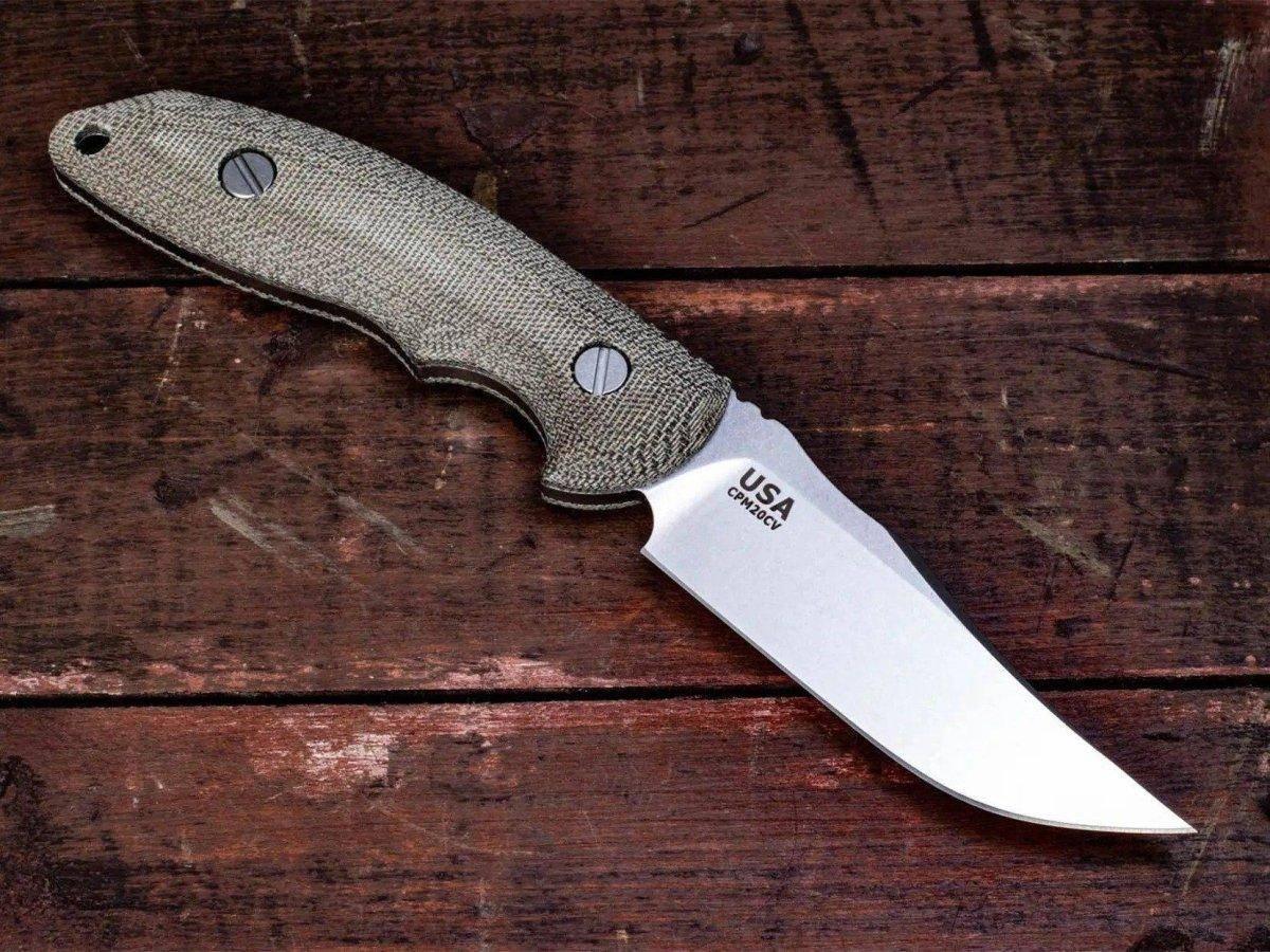 Rick Hinderer Emmett Fixed Blade Stonewash Micarta Handles - NORTH RIVER OUTDOORS