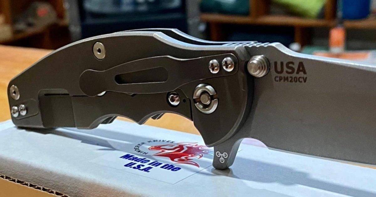 Rick Hinderer Jurassic Flipper 3.5" Knife SpearPoint Tri-way 3.5" CPM-20CV - NORTH RIVER OUTDOORS