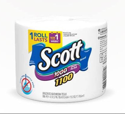 Scott toilet paper roll on a white background