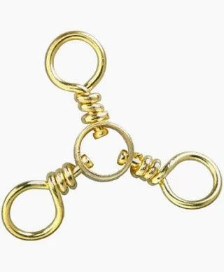 Eagle Claw 3-Way Swivel #2 Brass 3pk - NORTH RIVER OUTDOORS