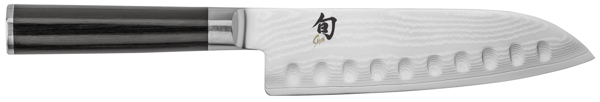 Shun DM0718 Classic Hollow Ground Santoku Knife 7" Blade Pakkawood Handle - NORTH RIVER OUTDOORS