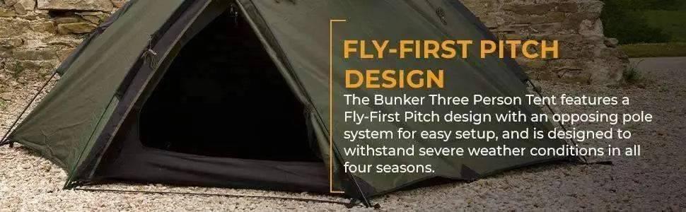 Snugpak Bunker 3 Person Tent / Tactical Shelter (Olive) - NORTH RIVER OUTDOORS