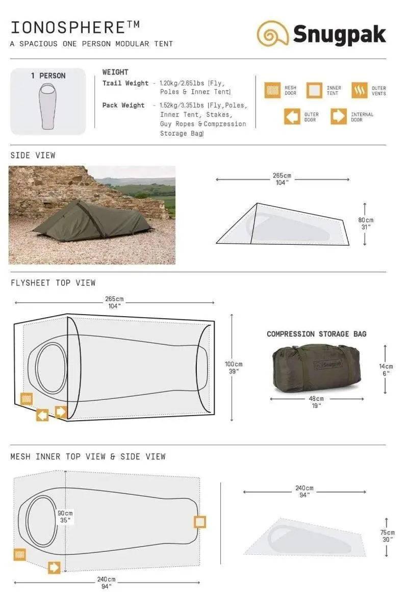 Snugpak Ionosphere Tent 1 Person Tent - NORTH RIVER OUTDOORS
