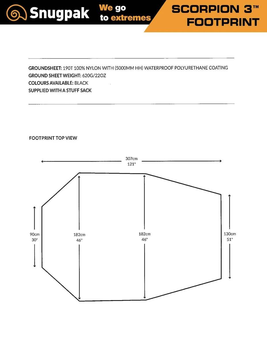 Snugpak Scorpion 3 FP-92880 Footprint Only - NORTH RIVER OUTDOORS