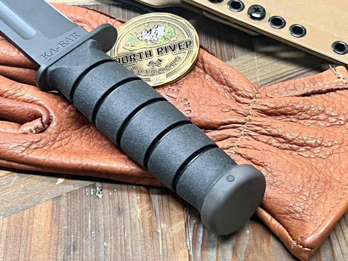 USMC KA-BAR Knife Spartan MagnaCut Black Blade w/ Tan Kydex Sheath (USA) - NORTH RIVER OUTDOORS