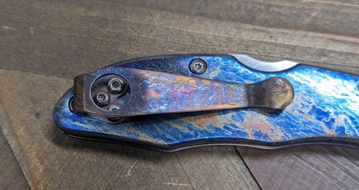 Limited Editon Custom Spyderco Delica 4 Titanium Damascus (C11TIPD+CUSTOM) - NORTH RIVER OUTDOORS