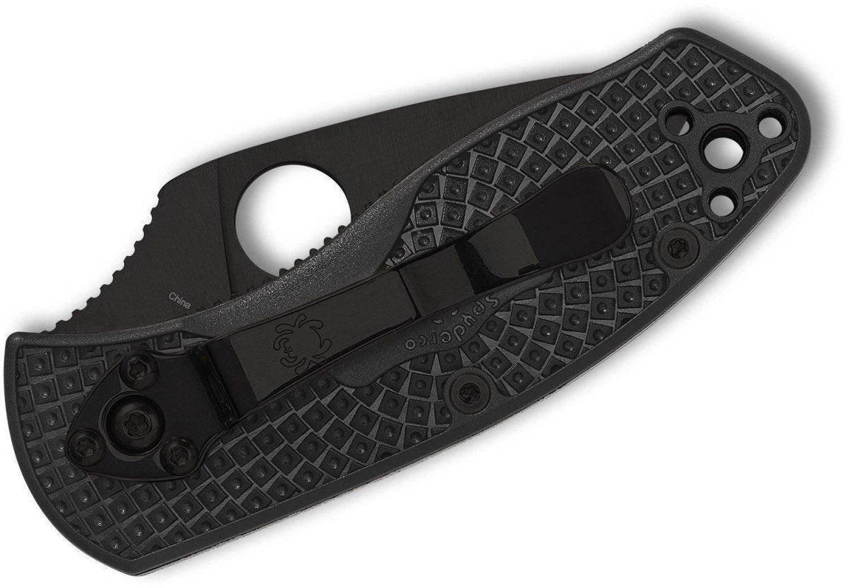 Spyderco Ambitious C148PBBK Lightweight Folding Knife 2.31" Black Plain Blade - NORTH RIVER OUTDOORS