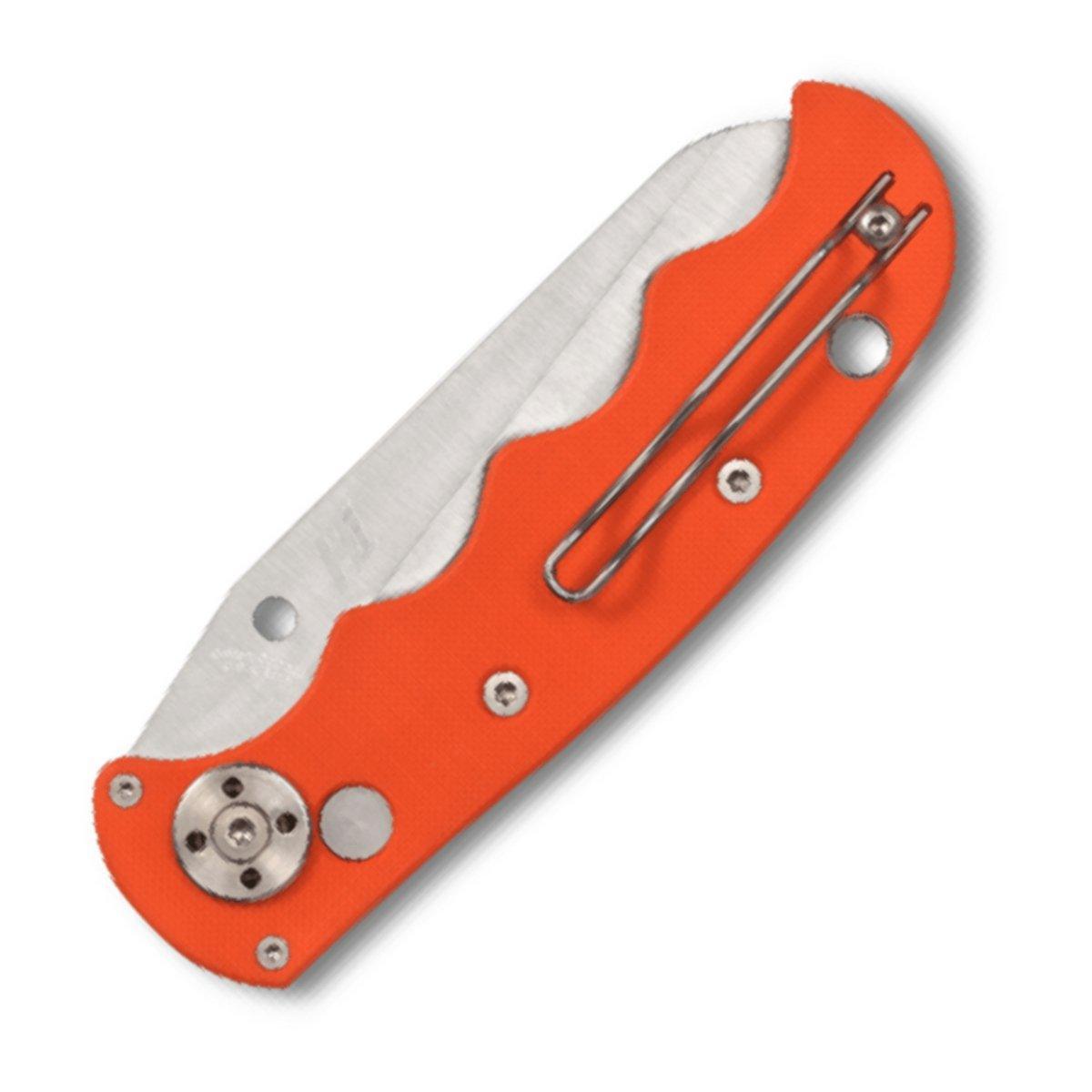 Spyderco Autonomy C165GSOR Auto Folding Knife 3.65" H-1 Satin Serrated Blade, Orange - NORTH RIVER OUTDOORS