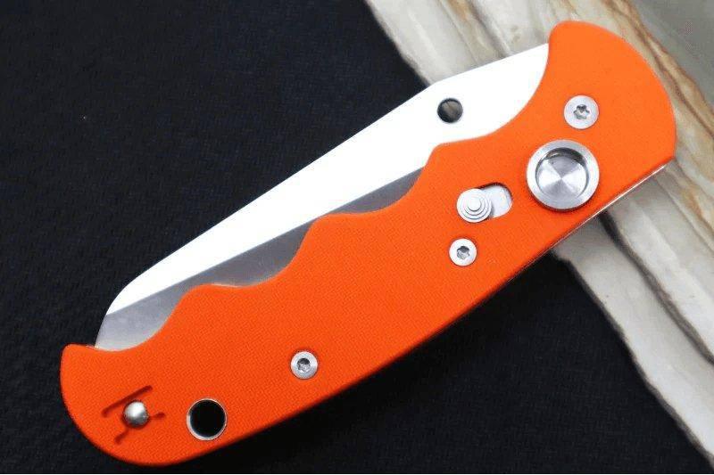 Spyderco Autonomy C165GSOR Auto Folding Knife 3.65" H-1 Satin Serrated Blade, Orange - NORTH RIVER OUTDOORS