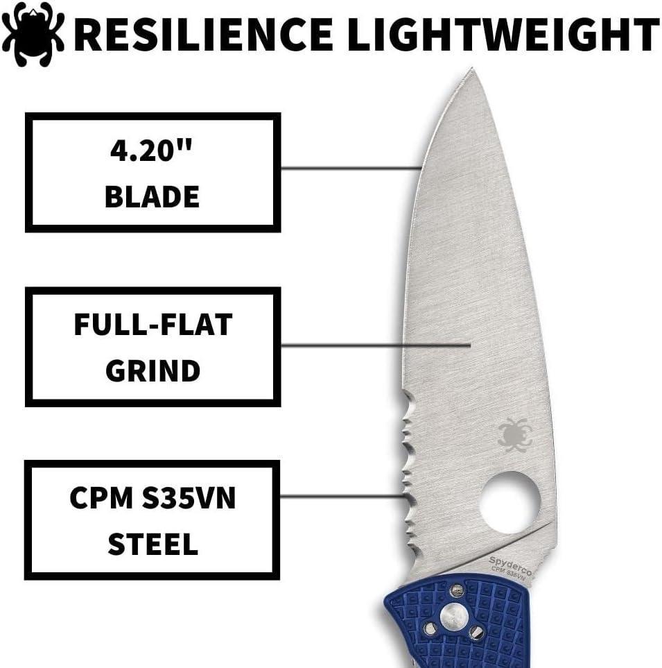 Spyderco C142PBL Resilience Lightweight Folding Knife 4.2" CPM-S35VN - NORTH RIVER OUTDOORS