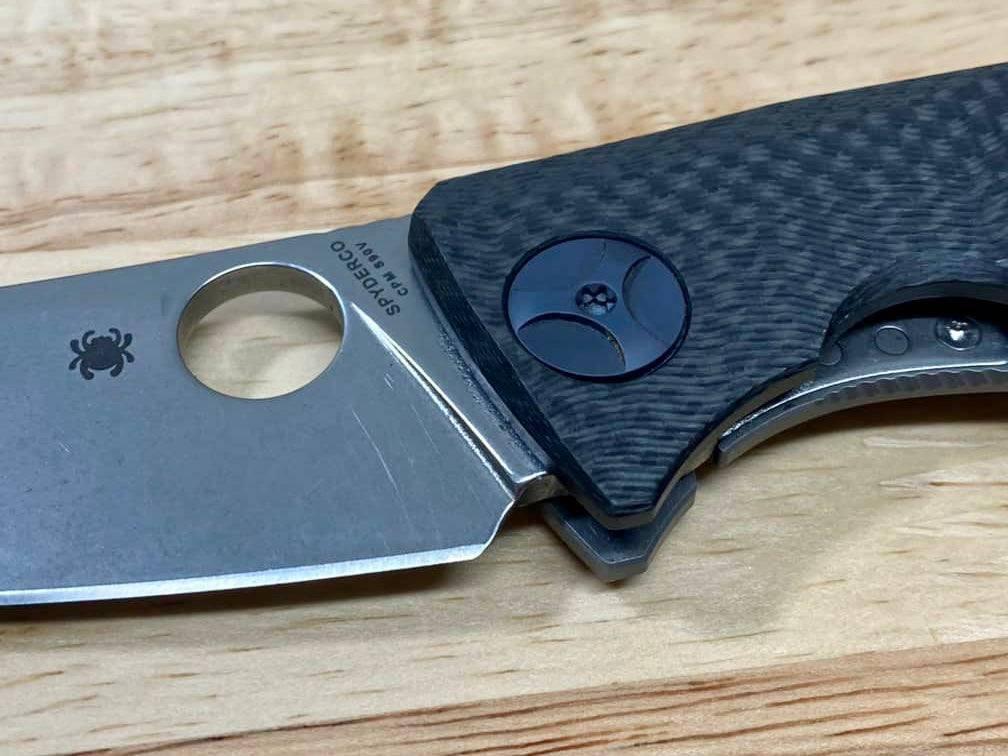 Spyderco C235CFTIP Drunken Folding Knife 3.5" S90V Carbon Fiber / Titanium (Pre-Owned) - NORTH RIVER OUTDOORS