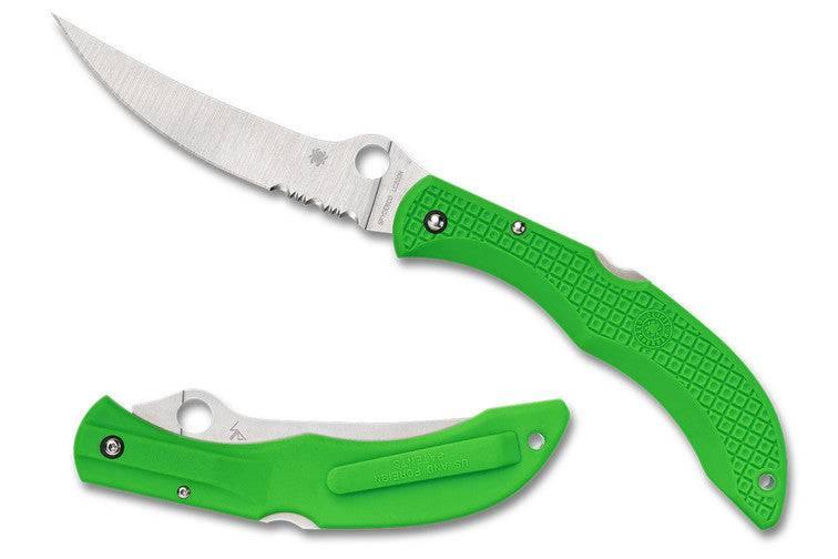 Spyderco Catcherman Green FRN LC200N Blade Sprint Run (C17PSGR) - NORTH RIVER OUTDOORS
