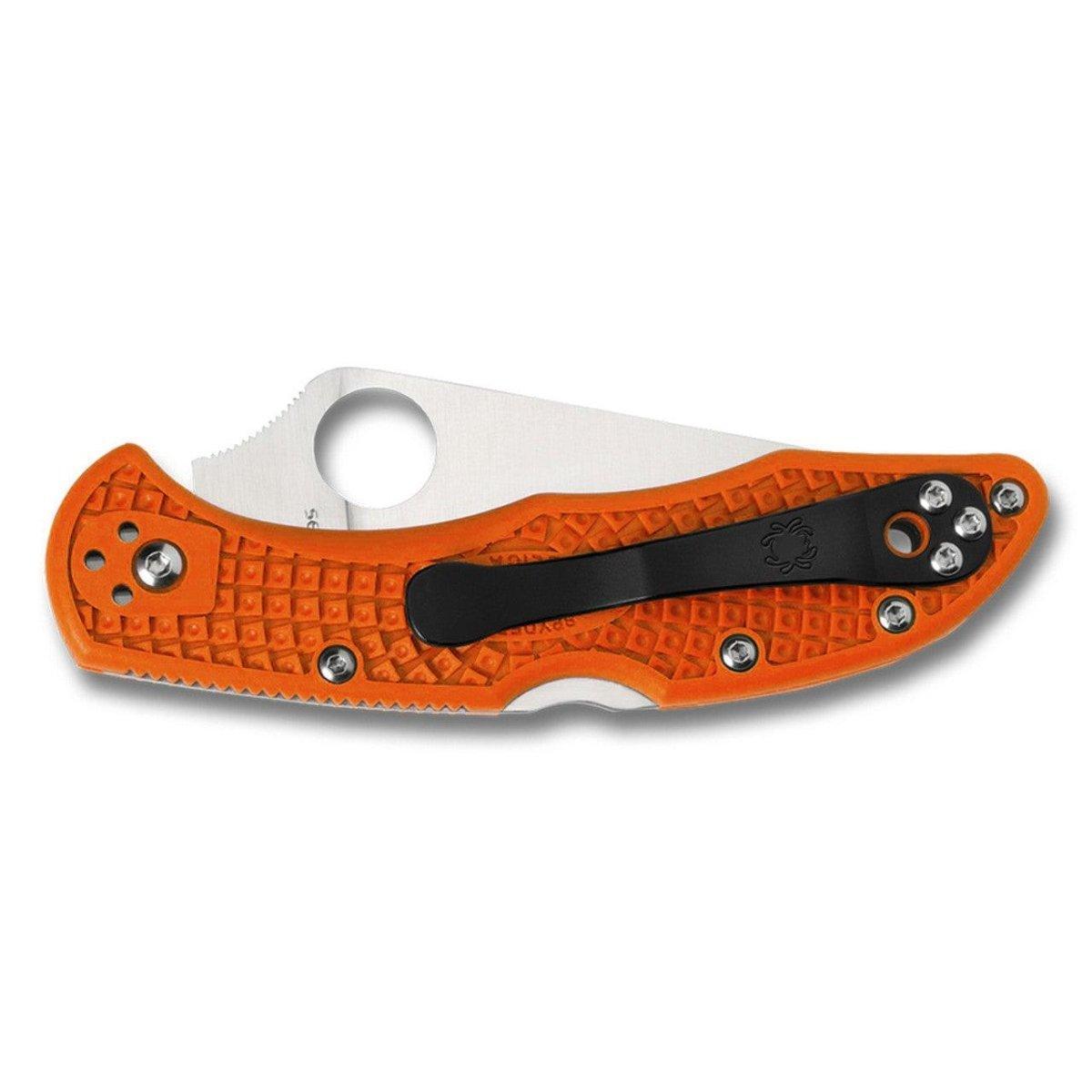 Spyderco Delica 4 Flat Ground 2-7/8" VG10 Orange Handles - NORTH RIVER OUTDOORS