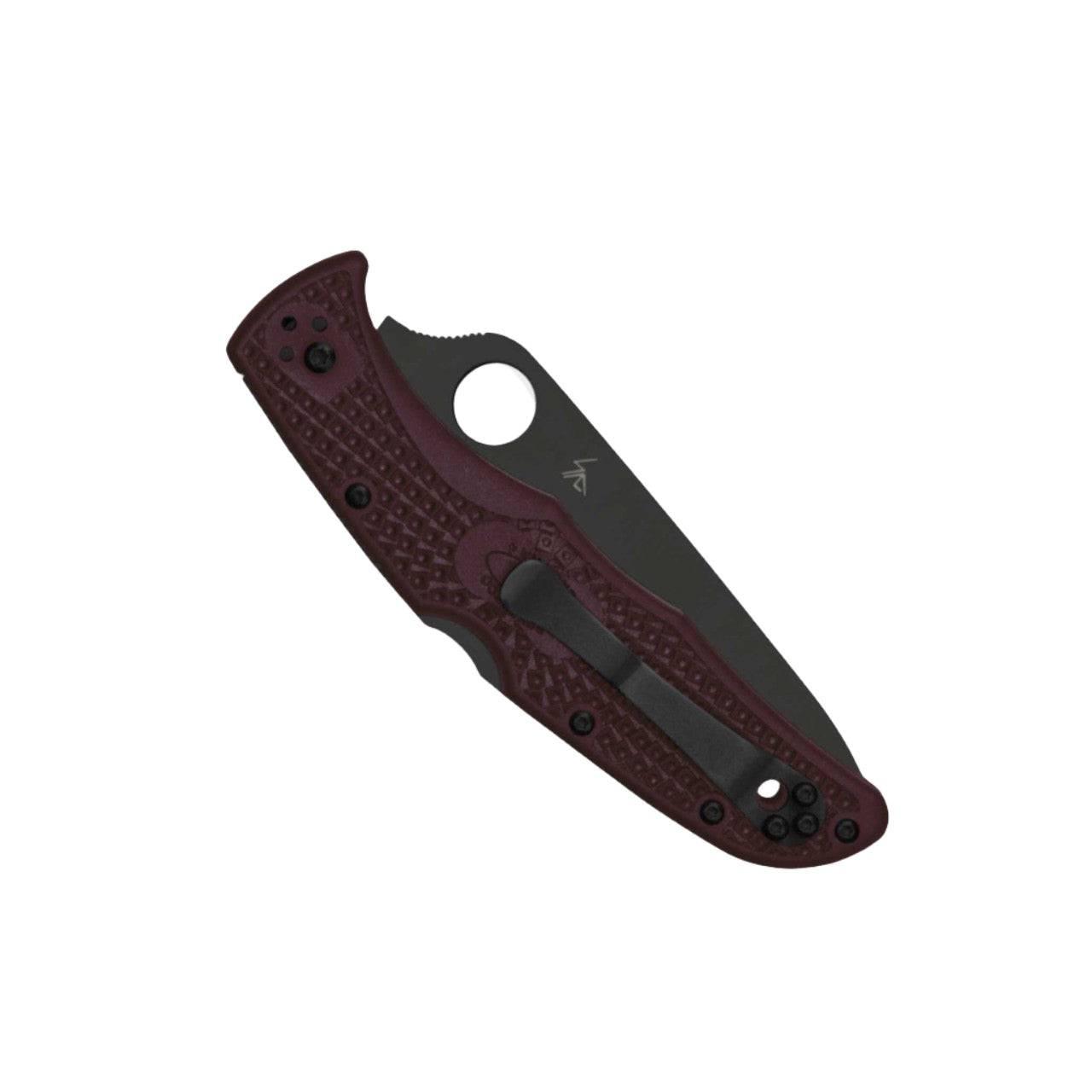 Spyderco Endura 4 Lightweight Sprint Run C10BGBKP Folding Knife 3.8" CTS-PD#1 Black Plain Blade Burgundy FRN Handles Lockback - NORTH RIVER OUTDOORS