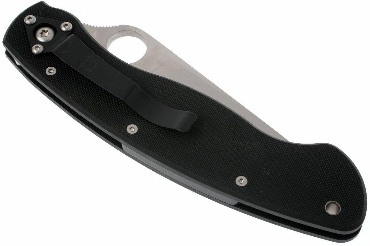 Spyderco Military Folding Knife 4" S30V Satin Plain Blad, Black G10 (USA) - NORTH RIVER OUTDOORS
