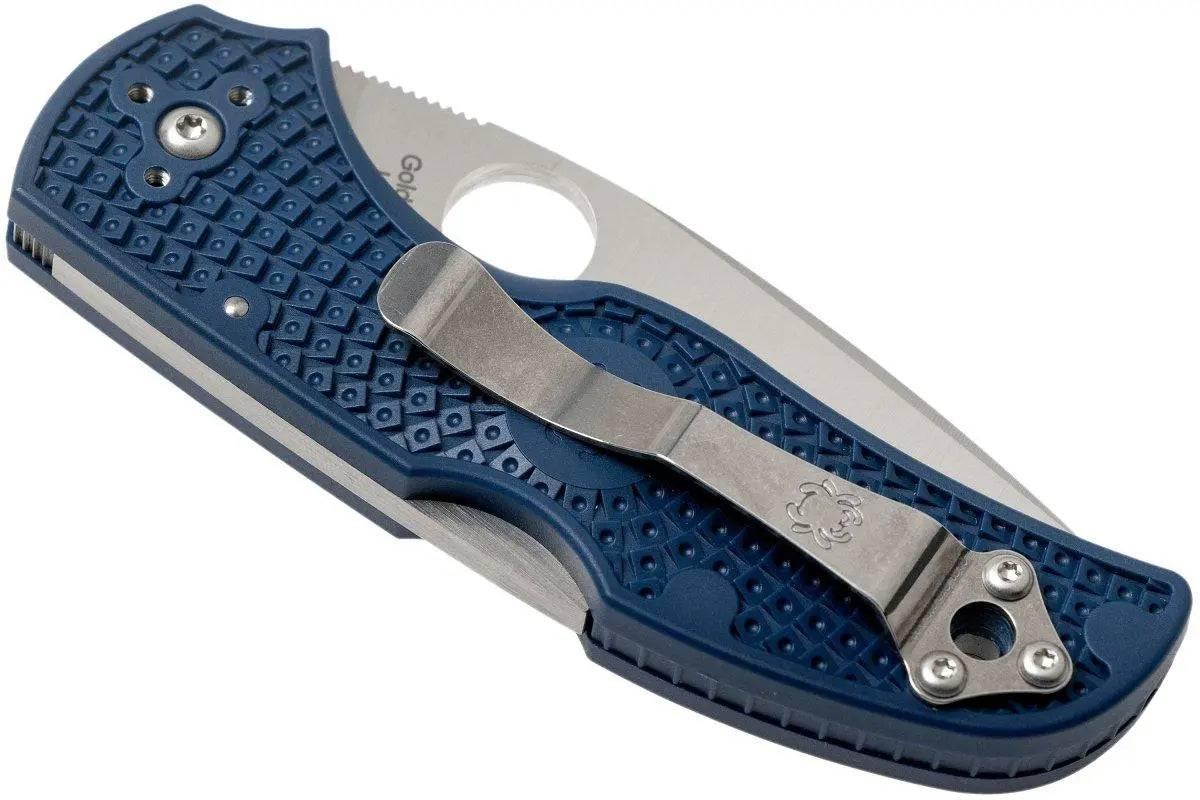 Spyderco Native 5 Lightweight Knife 2.95" CPM-SPY27 Satin Plain Blade, Cobalt Blue Handles - NORTH RIVER OUTDOORS