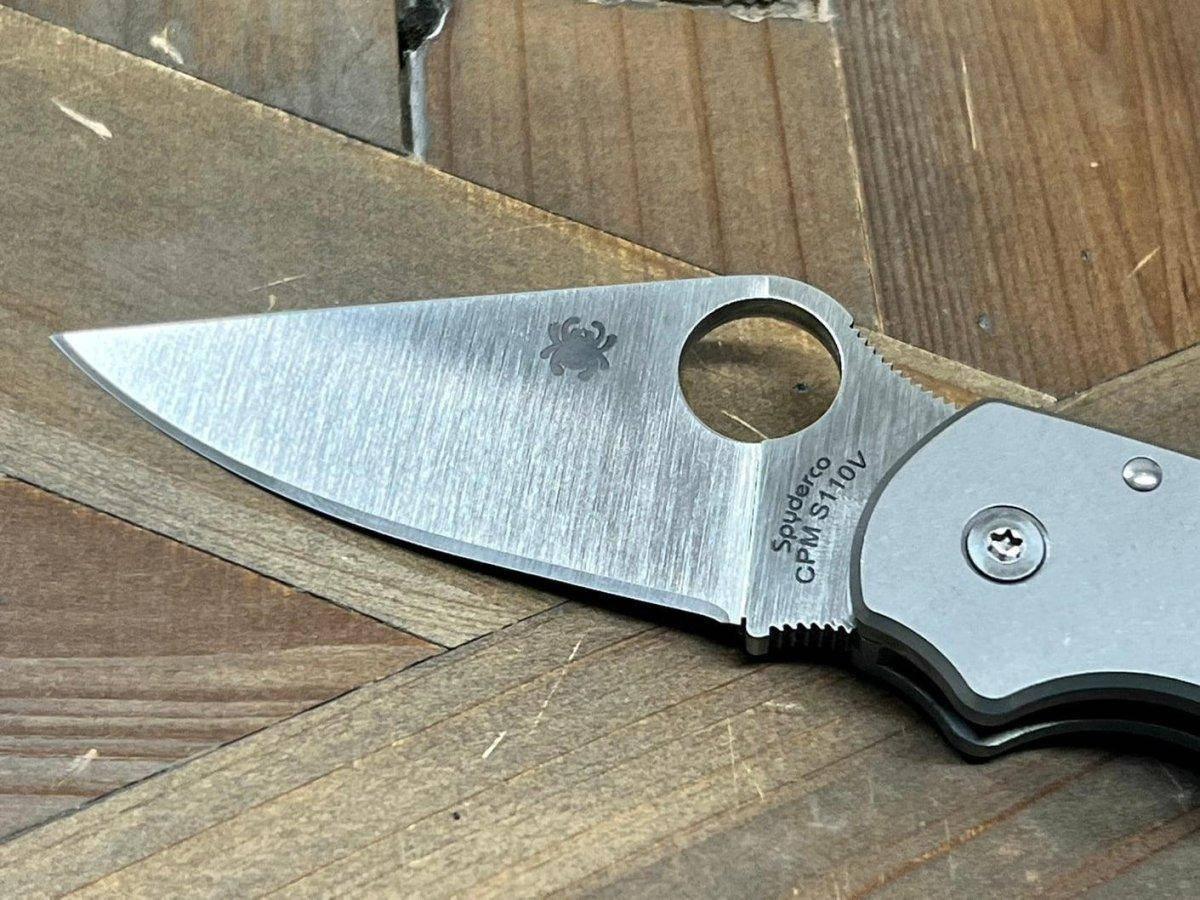 Spyderco Para 3 C223GP Custom Titanium Handles Knife 3" S110V Satin (USA) - NORTH RIVER OUTDOORS
