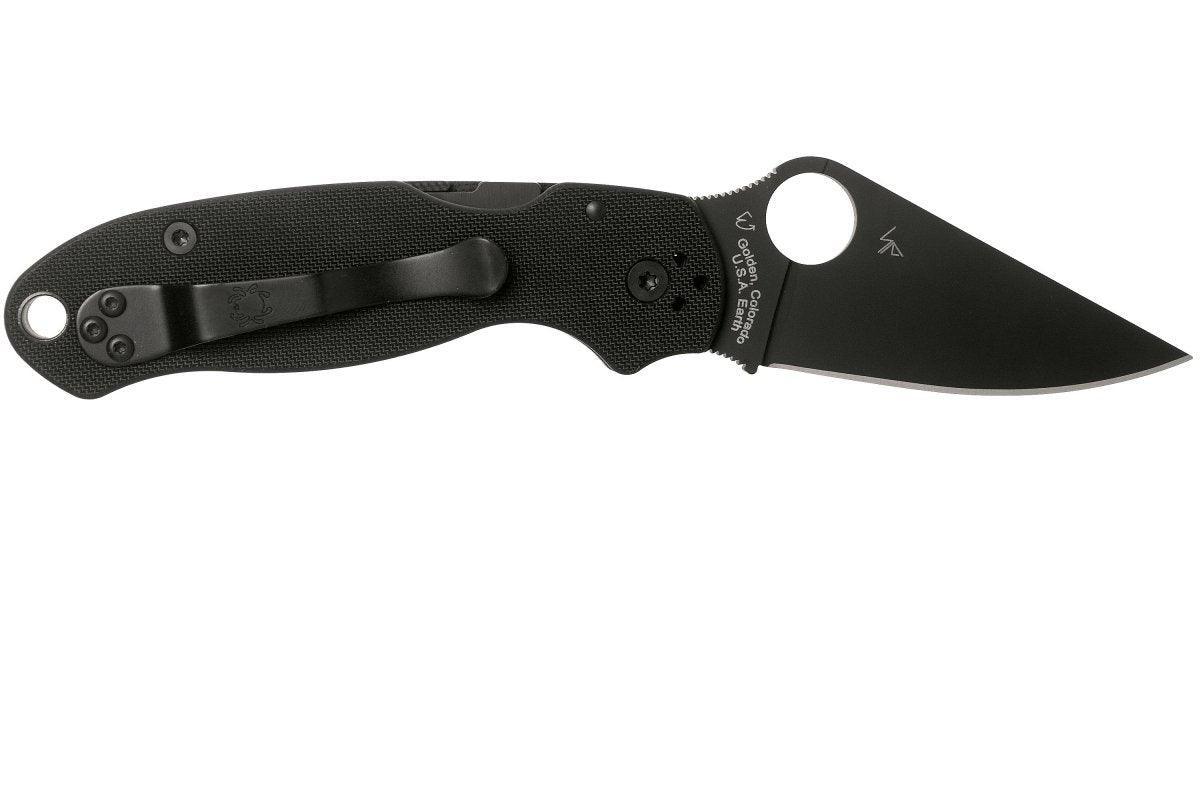 Spyderco Para 3 C223GPBK Knife 3" S45VN Black Plain Blade, Black G10 Blackout (USA) - NORTH RIVER OUTDOORS
