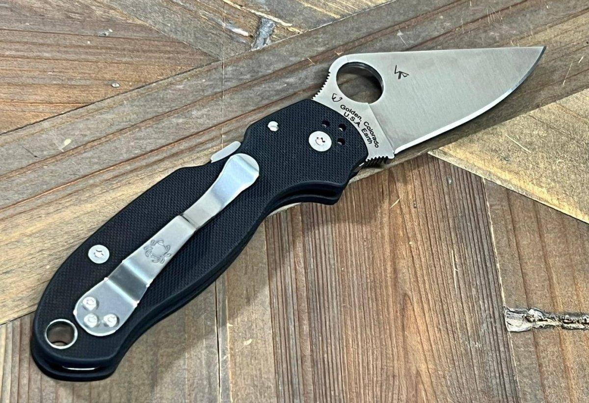 Spyderco Para 3 C223GPDBCK Knife 3" S110V Satin Blade Black Handles G10 (USA) - NORTH RIVER OUTDOORS