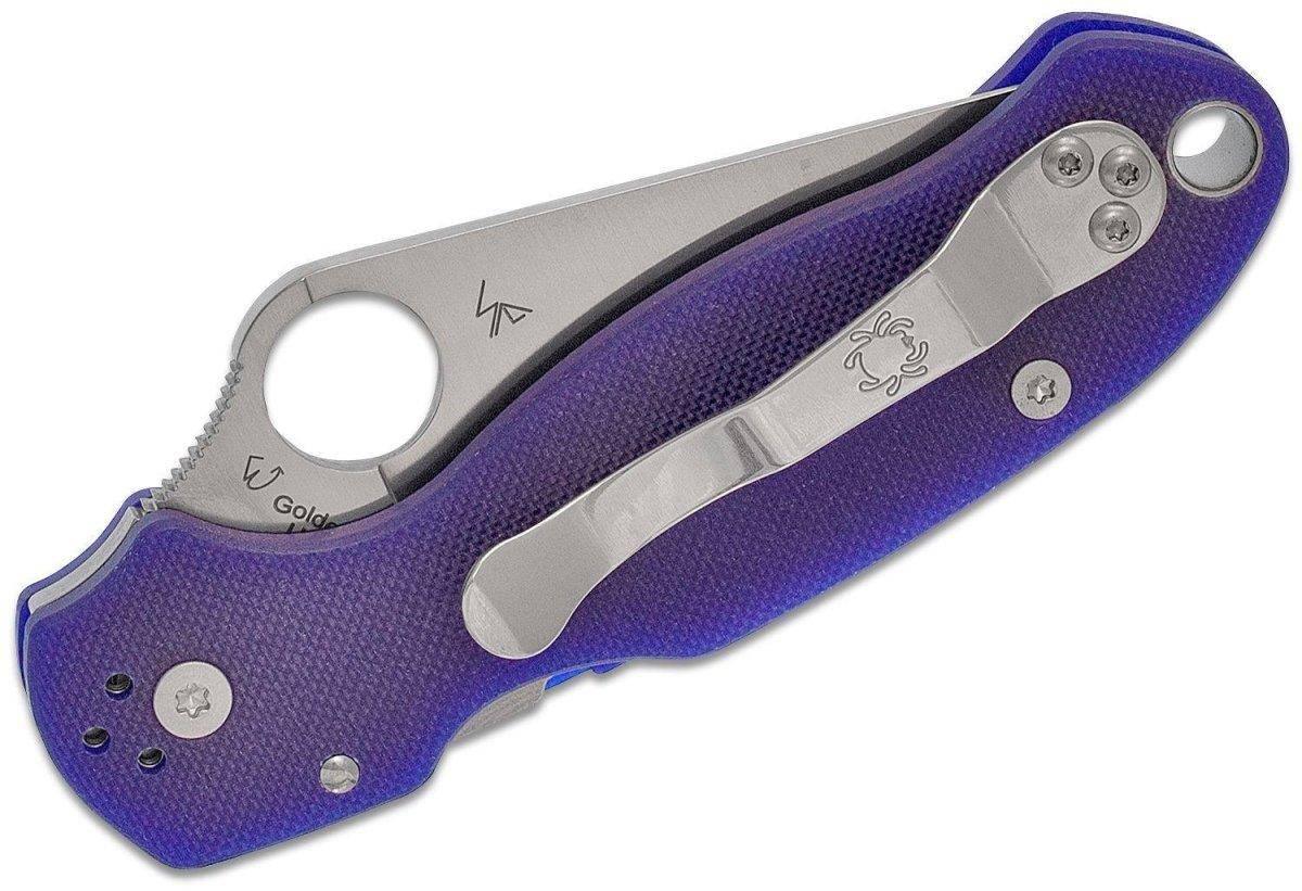 Spyderco Para 3 C223GPDBL Knife 3" S110V Satin Dark Blue G10 (USA) - NORTH RIVER OUTDOORS