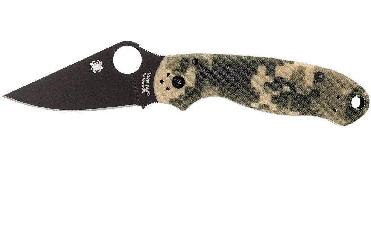 Spyderco Para 3 Knife 3" CPM-S45VN Black Plain Blade, Digital Camo G10 Handles - NORTH RIVER OUTDOORS