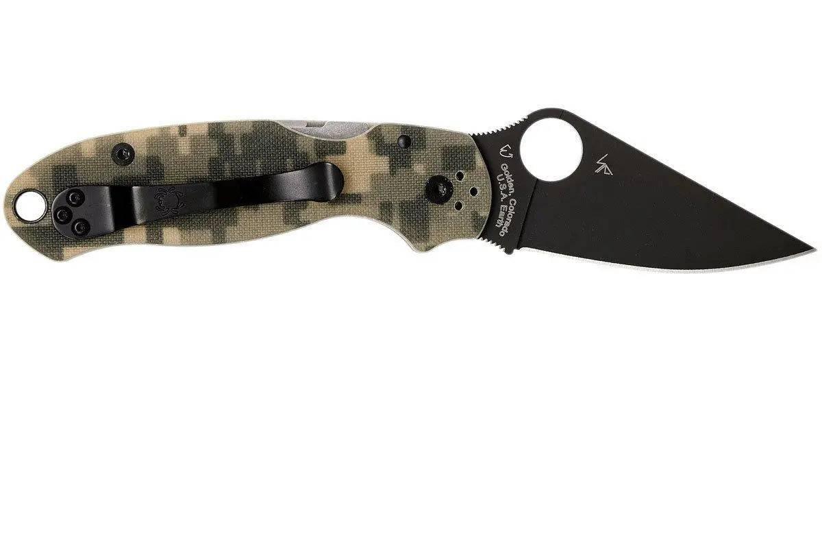 Spyderco Para 3 Knife 3" CPM-S45VN Black Plain Blade, Digital Camo G10 Handles - NORTH RIVER OUTDOORS