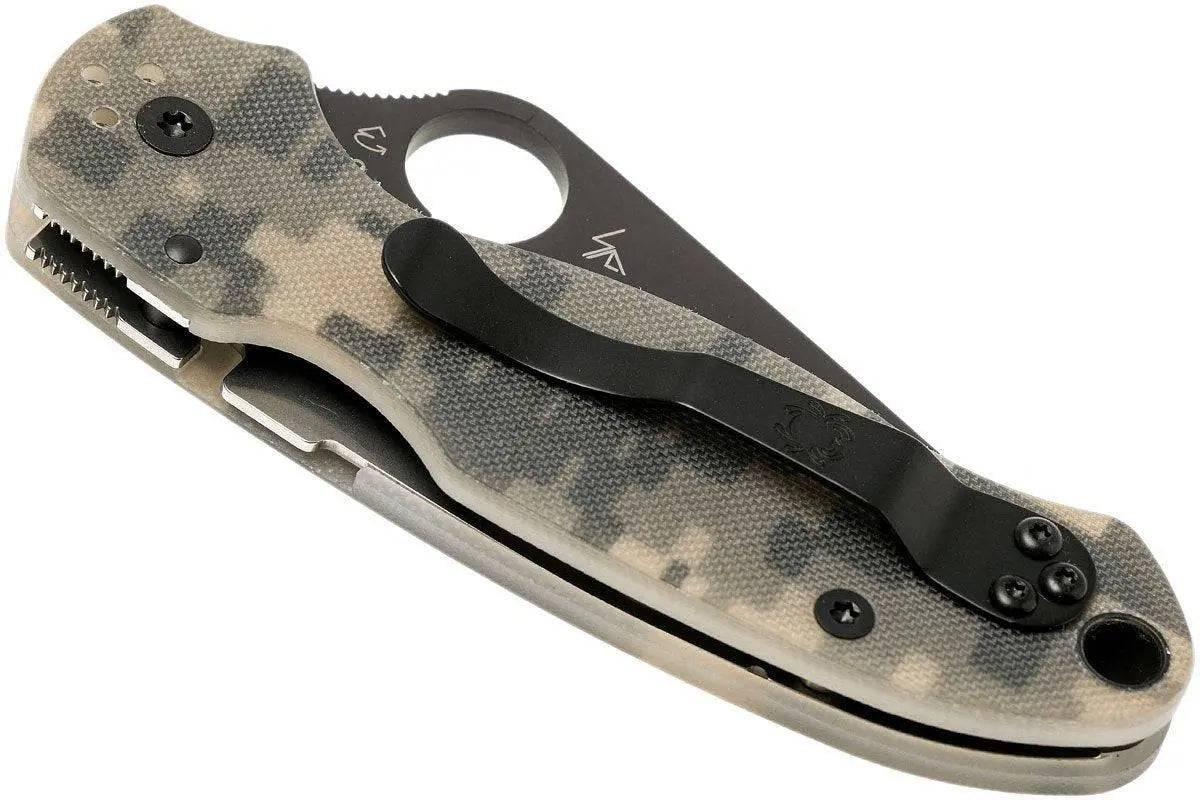 Spyderco Para 3 Knife 3" CPM-S45VN Black Plain Blade, Digital Camo G10 Handles - NORTH RIVER OUTDOORS