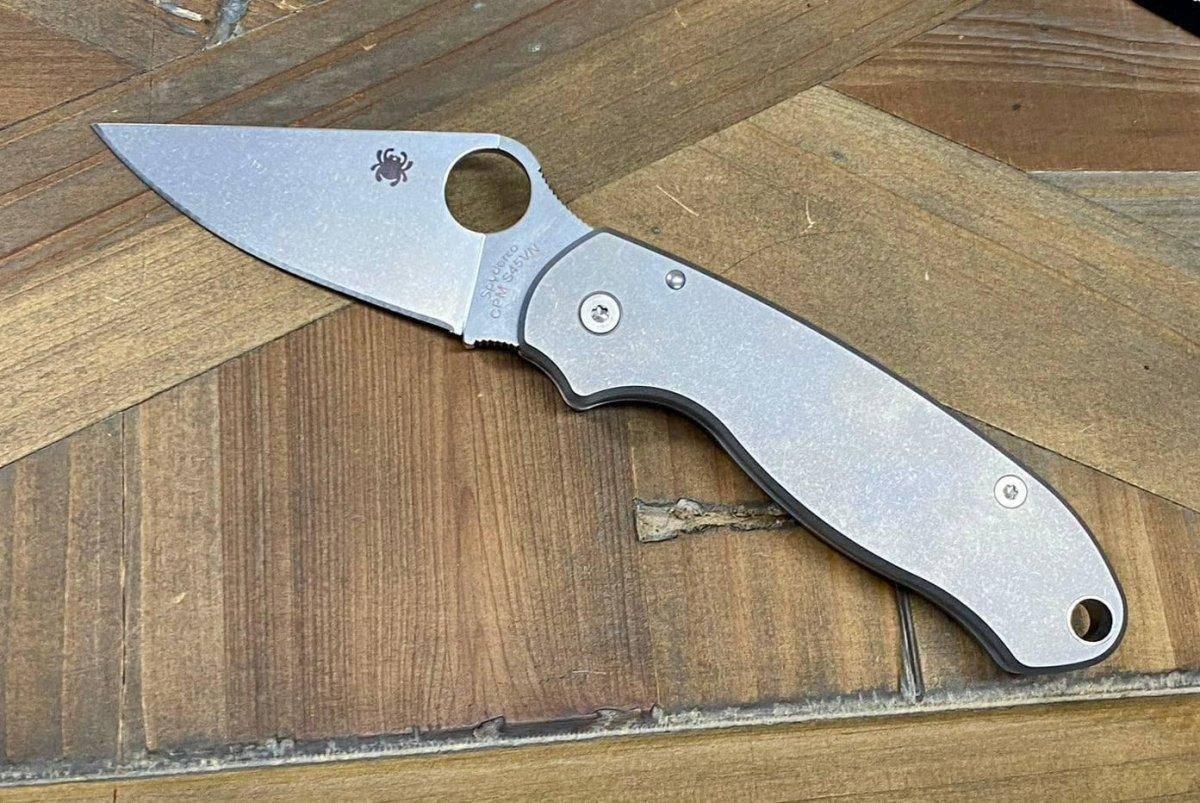 Spyderco Para 3 S45VN Titanium Custom (3" Satin) - NORTH RIVER OUTDOORS