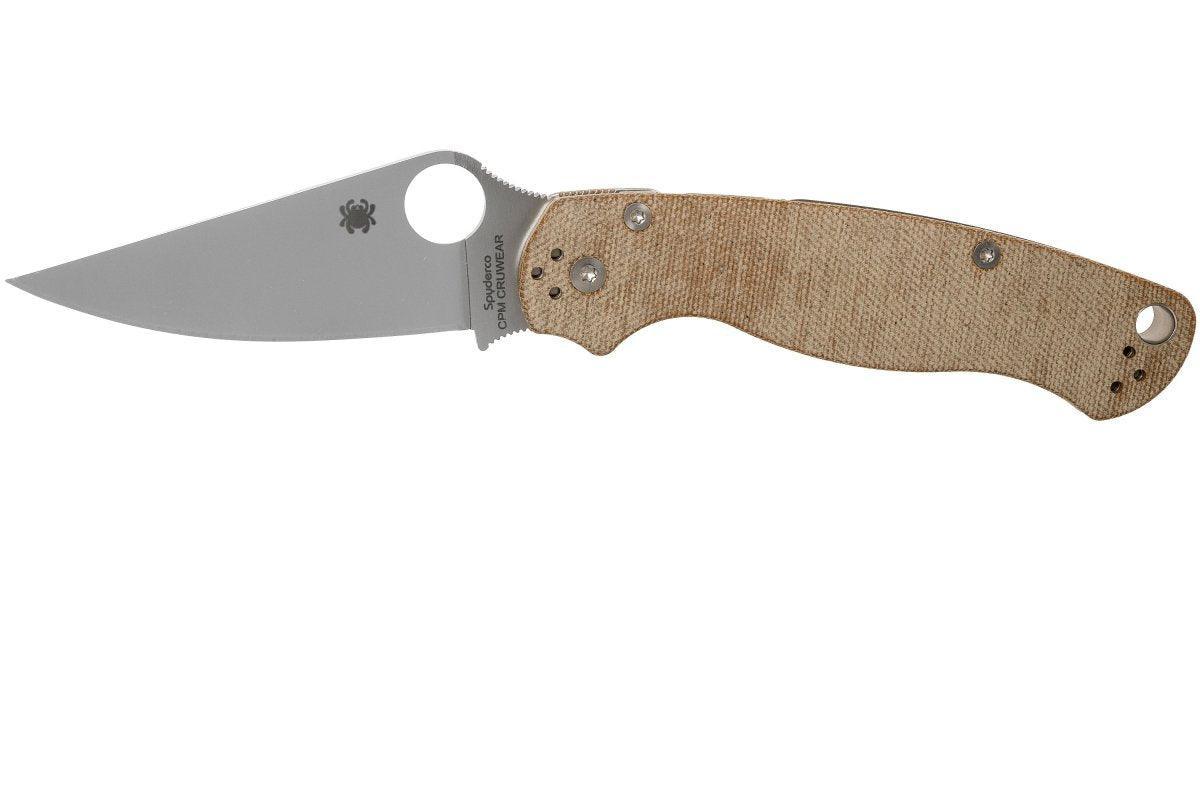 Spyderco Paramilitary 2 C81MPCW2 Folding Knife 3.47" CruWear Canvas Micarta - NORTH RIVER OUTDOORS