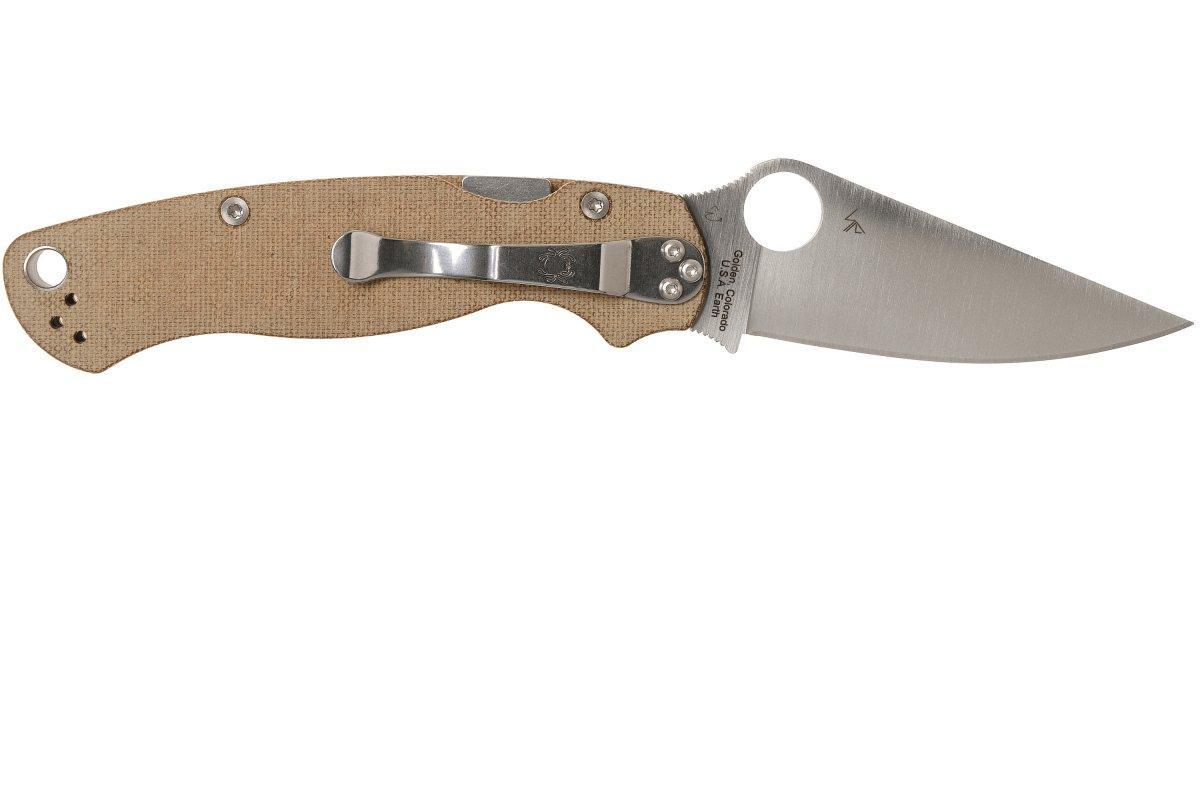 Spyderco Paramilitary 2 C81MPCW2 Folding Knife 3.47" CruWear Canvas Micarta - NORTH RIVER OUTDOORS