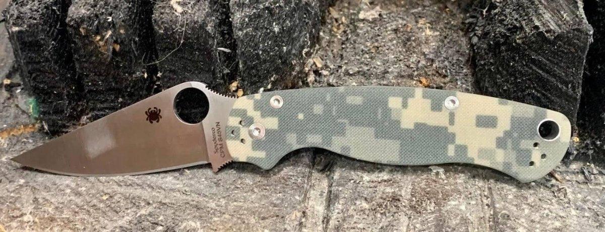 Spyderco Paramilitary 2 Knife CPM-S45VN Satin Blade, Digital Camo Handles - NORTH RIVER OUTDOORS
